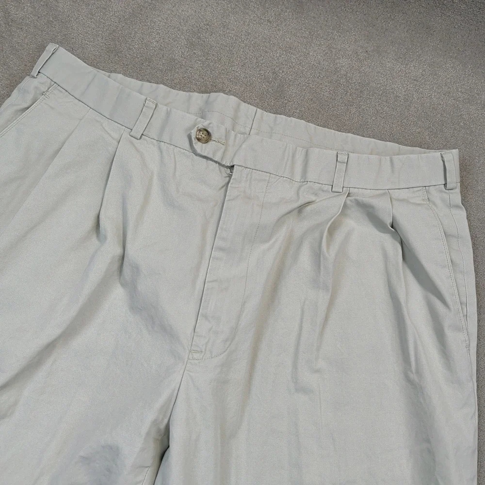 Brooks Brothers Pants Mens 38x30 Beige Pleated Front Straight Leg Cotton Chinos